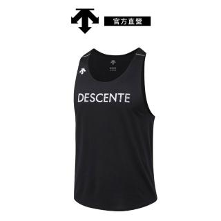 【DESCENTE】迪桑特 男士 經典款無袖跑步背心(黑色)