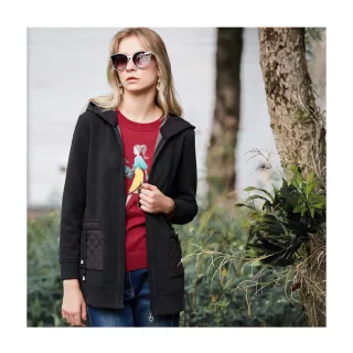 【LUNG.L 林佳樺】LT96C 黑灰色調質感連帽長袖女裝外套(秋冬新品)