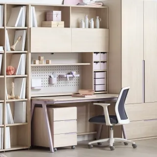 【iloom 怡倫家居】ROY 書桌椅組-6層收納書桌組+OLIVER電腦椅(書桌 桌子 電腦桌 工作桌 椅子 辦公椅)