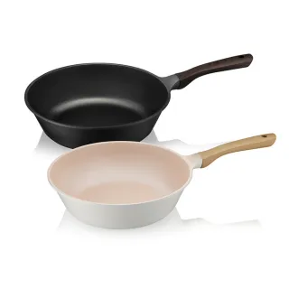 【KINYO】Penna系列輕量鑄造不沾鍋深炒鍋30cm(兩色任選)