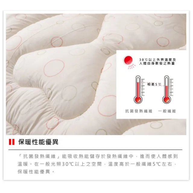 【JENNY SILK 蓁妮絲生活館】台灣製造 四孔纖維發熱抗菌被(雙人 6 x 7尺)