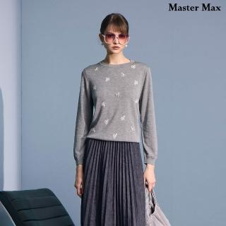【Master Max】天絲棉氣質蝴蝶結圖案針織上衣(8528048)