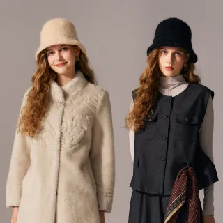 【KERAIA 克萊亞】魅力價-冬雪呢喃兔毛混紡羊毛帽(F；兩色)