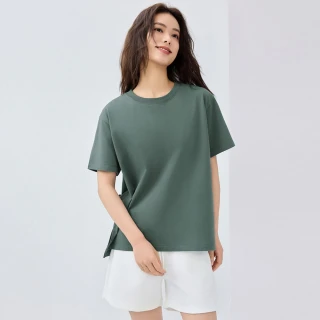【GIORDANO 佐丹奴】網路獨家款 女裝涼感冰氧酷圓領短袖T恤(多色任選)