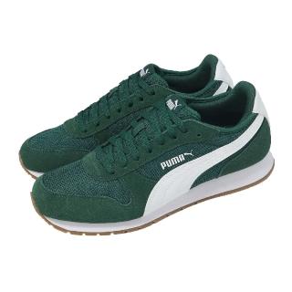 【PUMA】休閒鞋 ST Miler 男鞋 綠 白 麂皮 復古 拼接 板鞋(401622-08)
