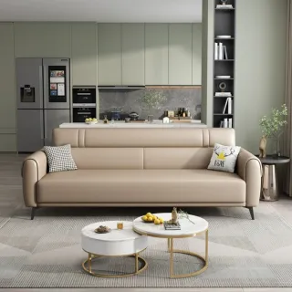 【IDEA】萊尼現代流暢貓抓皮三人座沙發/皮沙發(3色任選)