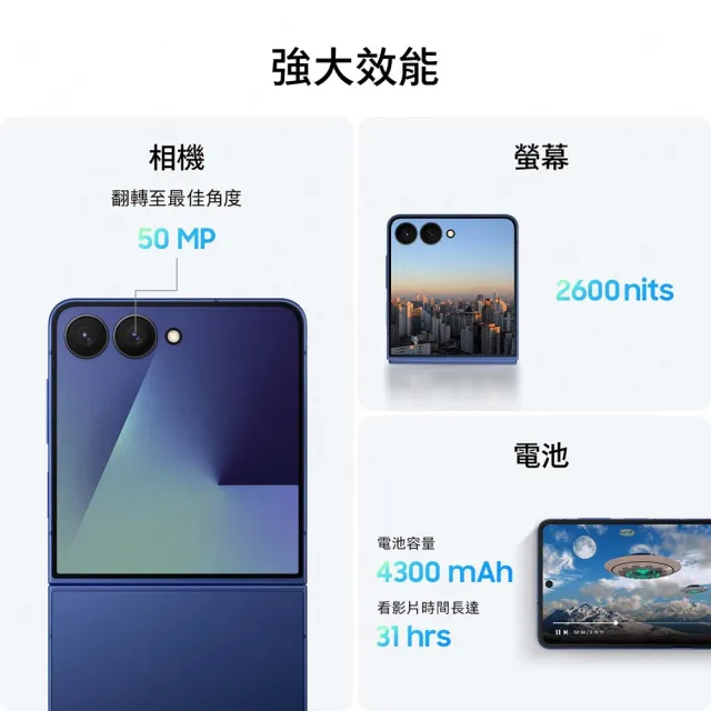 【Samsung 三星】Galaxy Z Flip7 5G 6.9吋(12G/256G/Exynos 2500/1200萬畫素超廣角/AI手機)