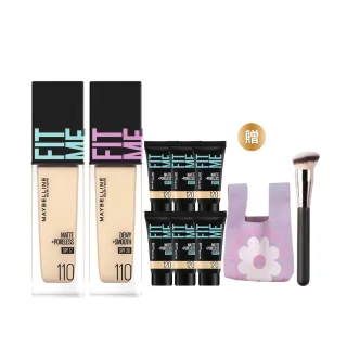 【MAYBELLINE 媚比琳】雙12限定★FIT ME 反孔特霧/水光粉底液全新升級PRO版30ml 2入組(#Hello Kitty)