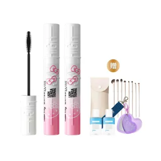 【MAYBELLINE 媚比琳】雙12限定★飛天翹防水睫毛膏2入組(#SKYHIGH#Hello Kitty)