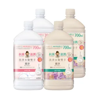 【LION 獅王】趣淨敏弱肌專用洗手慕斯補充瓶4入組(敏弱肌適用/兩款口味任選/皂香/薰衣草)