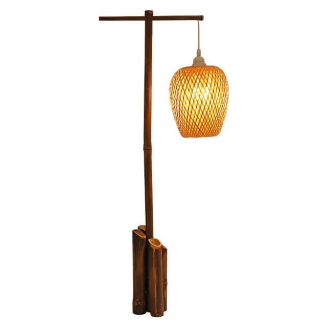 【巨匠】中式氛圍燈 35*60CM 客廳沙發旁邊氛圍燈 侘寂風茶室裝飾品 復古禪意竹編竹藝(中式氛圍燈)