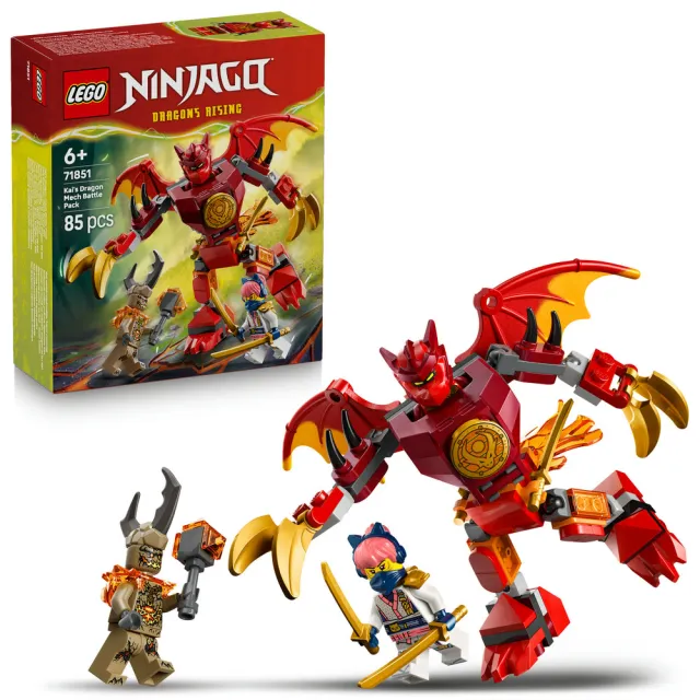 【LEGO 樂高】旋風忍者系列 71851 赤地的猛龍機械人戰鬥組(機器人 忍者遊戲 積木 兒童玩具)