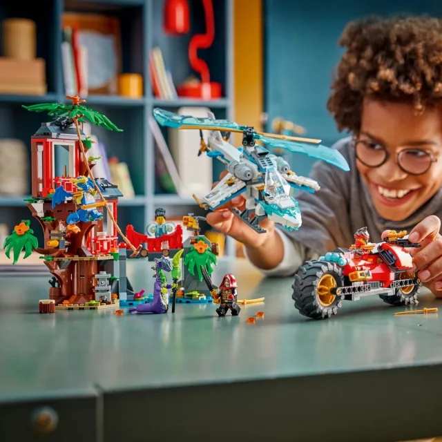 【LEGO 樂高】旋風忍者系列 71857 忍者載具樹屋大戰(玩具摩托車 忍者遊戲 積木 玩具)