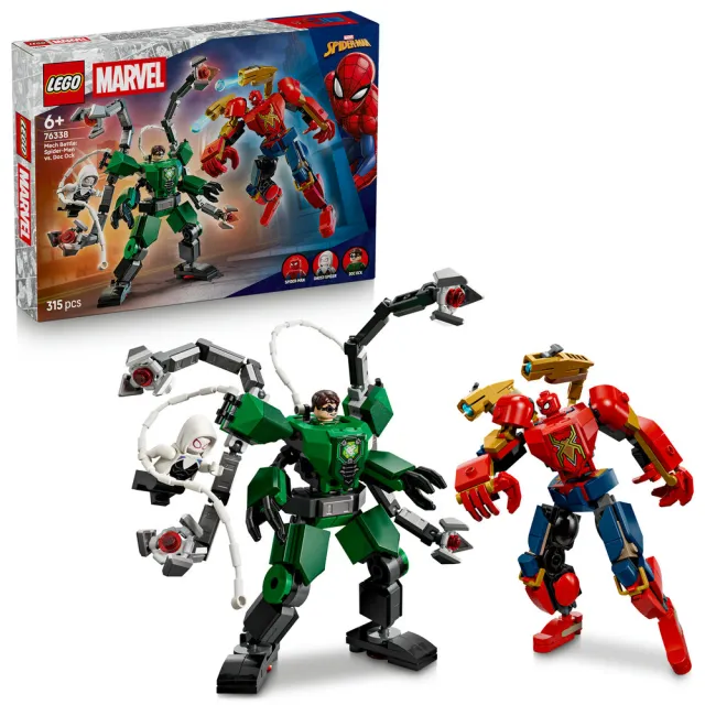 【LEGO 樂高】漫威超級英雄系列 76338 機甲大戰：蜘蛛人 vs. 八爪博士(機器人 Marvel 積木 兒童玩具)