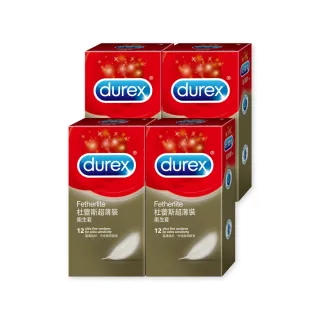 【Durex 杜蕾斯】超薄裝保險套4盒(共48入 保險套/保險套推薦/衛生套/安全套/避孕套/避孕)