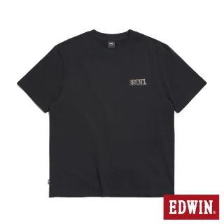 【EDWIN】男裝 虹光印花寬版短袖T恤(黑色)
