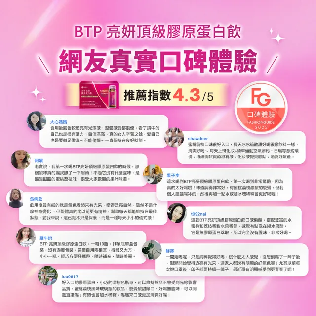 【BTP】亮妍頂級膠原蛋白飲 4盒-10入/盒(日本大廠膠原蛋白/燕窩酸益生菌/CoQ10/雙專利小分子/神經醯胺)