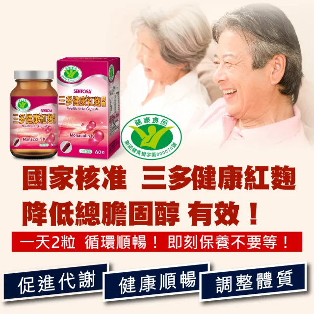 【SENTOSA 三多】健字號-健康紅麴膠囊60粒(3入組)