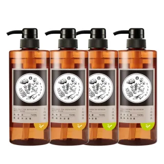 【tsaio 上山採藥】台灣茶沐浴750mlX4入(冷泉玉露/烏龍茶沐浴乳/大容量)