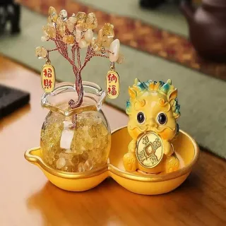 【勝弘珠寶】聚福貔貅水晶招財納福樹