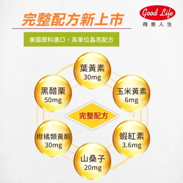 【得意人生】30mg高單位Lutein黑醋栗葉黃素 3入組(共180粒 沈永慶藥師推薦 葉黃素 花青素 維他命C)