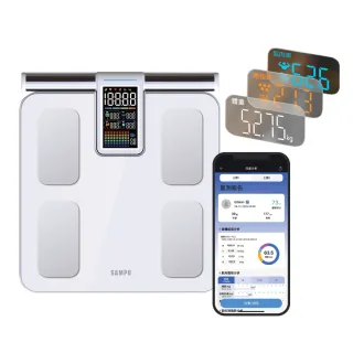 【SAMPO 聲寶】八電極智能體脂計/體重計/體脂機/APP監測/聖誕交換禮物(BF-Z2502BL)