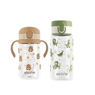 【Evorie】Tritan兒童水杯2入組(300mL+380mL)微笑水杯