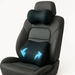 【GOODYEAR 固特異】記憶頭枕腰靠組(減壓頭枕｜汽車頭枕｜記憶泡棉頭枕｜減壓腰靠｜汽車腰靠)