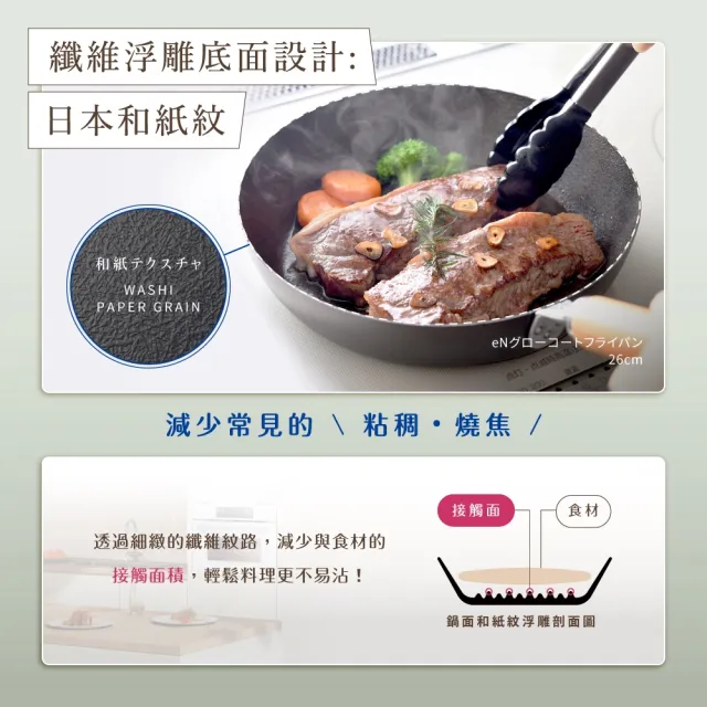 【Arnest】eN鐵防護平底鍋＿26cm(ih爐可用鐵鍋/日本製平底鍋/物理性不沾鍋)