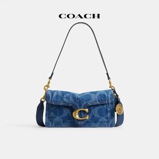 【COACH】蔻馳官方直營 COACH CLOT TABBY 26號單肩手袋 單肩包 肩背包-B4/深藍色色 混合色(CDW25)