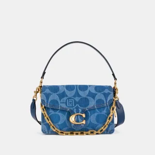 【COACH】蔻馳官方直營 COACH CLOT TABBY鏈帶單肩手袋 單肩包 肩背包-B4/深藍色色 混合色(CDP63)