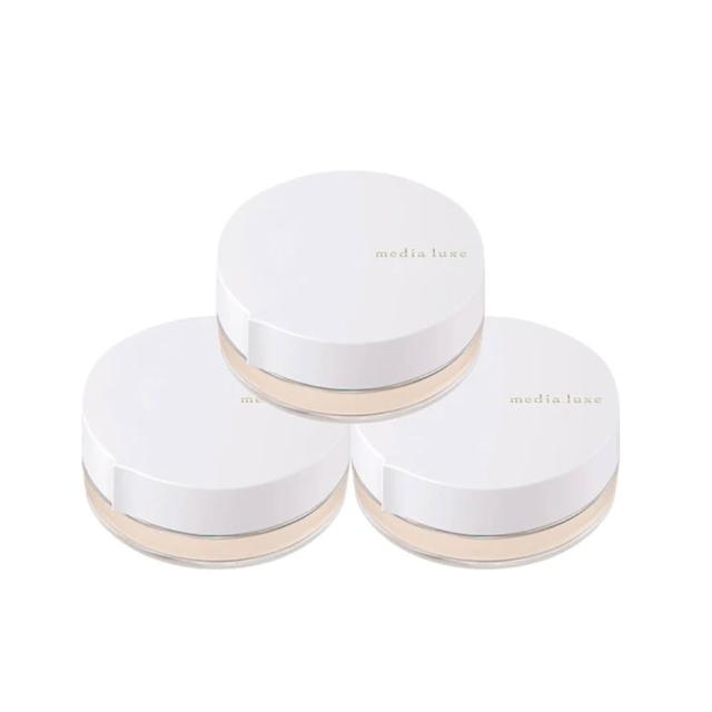【media 媚點】輕透柔光蜜粉14g 3入組(長效控油持妝 柔焦毛孔)