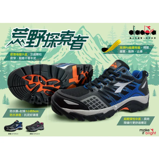 【DIADORA】抗水越野跑鞋 黑 女鞋 DA8AWO6820