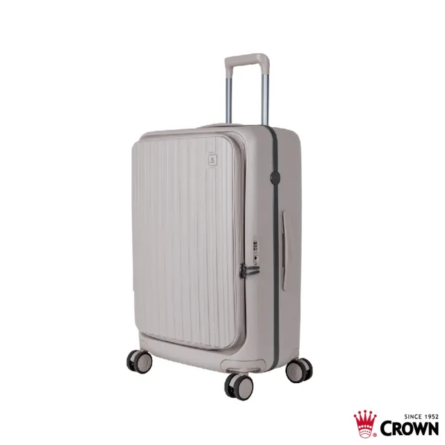 【CROWN 皇冠】Boxy 29吋 前開式框架拉桿箱 防盜雙齒拉鍊箱(行李箱/旅行箱/密碼鎖)