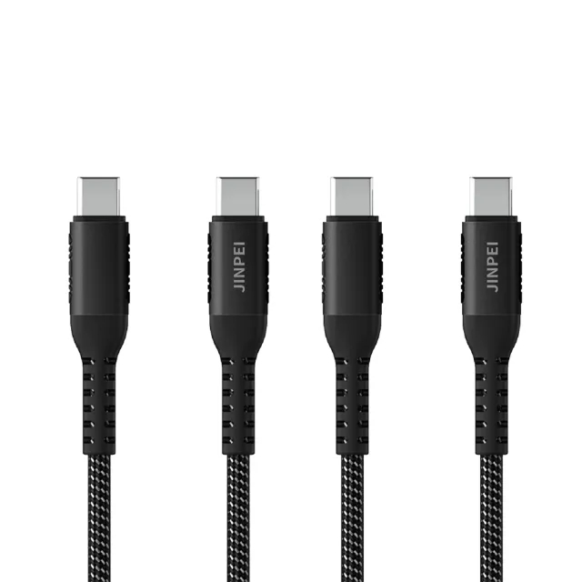 【JINPEI 錦沛】2組入 1.8米 Type-C to Type-C 100W PD快速充電線 編織線 黑色 JCC-021B(黑色)