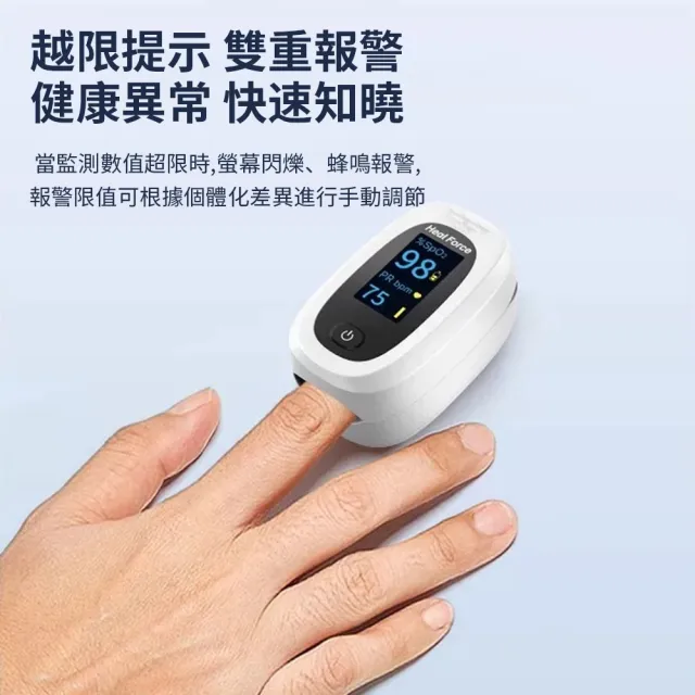 【Heal Force】指夾式家用血氧儀 指尖血氧偵測儀 運動脈搏測量 居家健康監測管理 血氧機(非醫療器材)