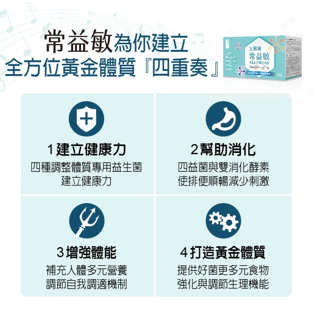 【安儷爾常益敏】過敏免疫專科名醫推薦 建立健康力 共180包(調整體質益生菌 60包/盒x3)