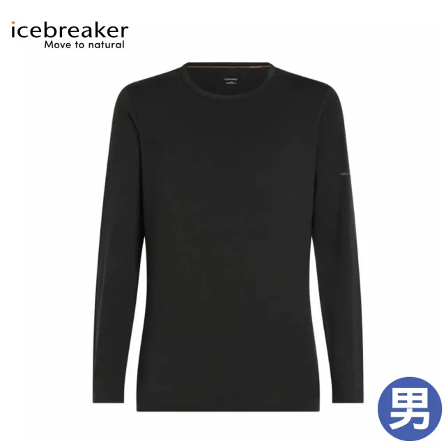 【Icebreaker】男 Core Heavyweight 圓領長袖上衣《黑》IB0A575J/登山/內搭衣