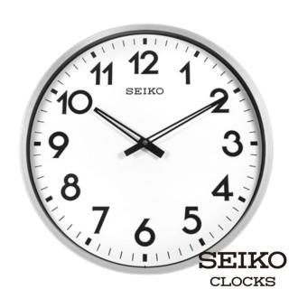 【SEIKO 精工】經典銀框 42cm大鏡面 時鐘 掛鐘 QXA560S(羅馬數字 無秒針顯示)