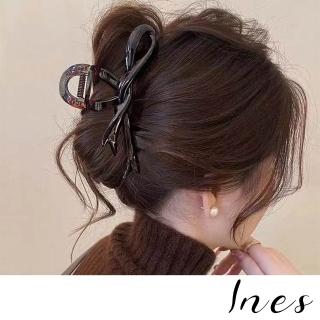 【INES】透明抓夾 蝴蝶結抓夾/韓國設計法式復古透明果凍蝴蝶結飄帶造型抓夾 馬尾夾(3色任選)