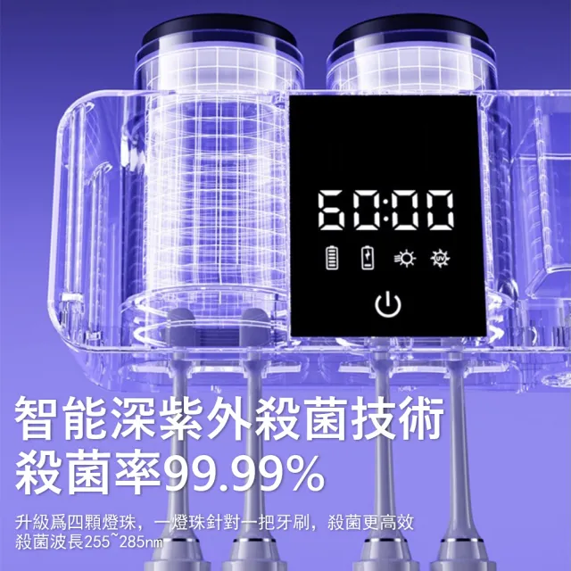 【Sager】智能UVC牙刷消毒器 牙刷消毒烘乾機 牙杯殺菌器 漱口杯架 壁掛牙刷架