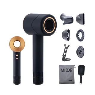 【MIDORI 美多莉】Hypersonic高速負離子吹風機-霧夜金(大全配超值組)