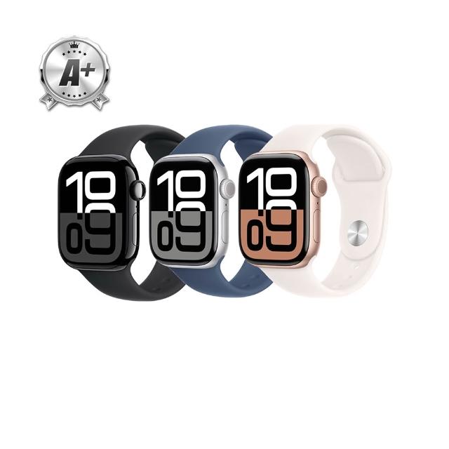 【Apple】A+級福利品 Watch Series 10 鋁金屬款 46mm GPS A2999(鋁金屬錶殼+運動型錶帶 WIFI)