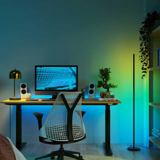 【nanoleaf】Floor Lamp 智能煥彩氛圍落地燈-極致黑(RGB LED 觸控 音樂 氣氛燈 LED燈 像素燈)