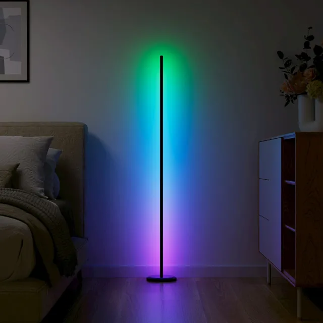 【nanoleaf】Floor Lamp 智能煥彩氛圍落地燈-極致黑(RGB LED 觸控 音樂 氣氛燈 LED燈 像素燈)