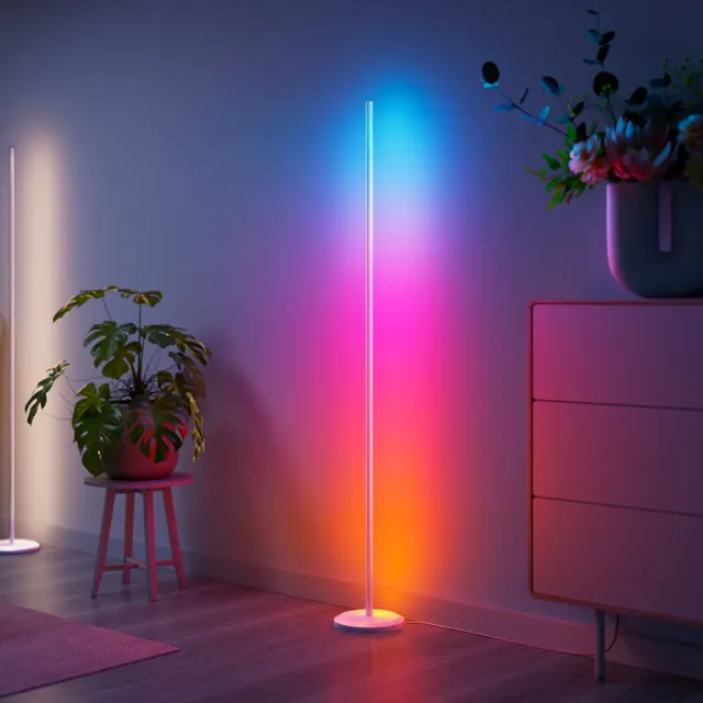 【nanoleaf】Floor Lamp 智能煥彩氛圍落地燈-雪花白(RGB LED 觸控 音樂 氣氛燈 LED燈 像素燈)