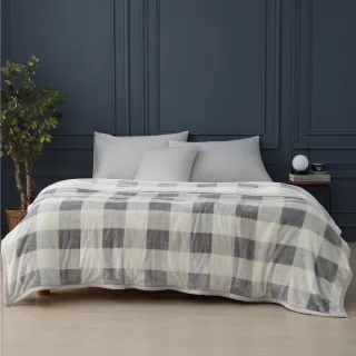 【金安德森】法蘭絨秋冬毯-英格蘭-灰格(金安德森寢具 狐狸寢具 SCION寢具)