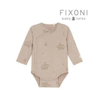 【Brands4Kids】北極熊褐色長袖斜襟包屁衣 Fixoni系列(2種尺寸可選)