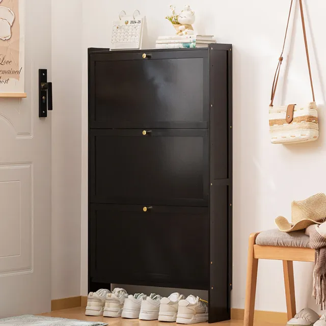 【LEZUN 樂尊】翻鬥鞋櫃高款立式窄薄 家用門口玄關櫃(大容量/多層收納/翻鬥鞋櫃/立式鞋櫃/窄鞋櫃)