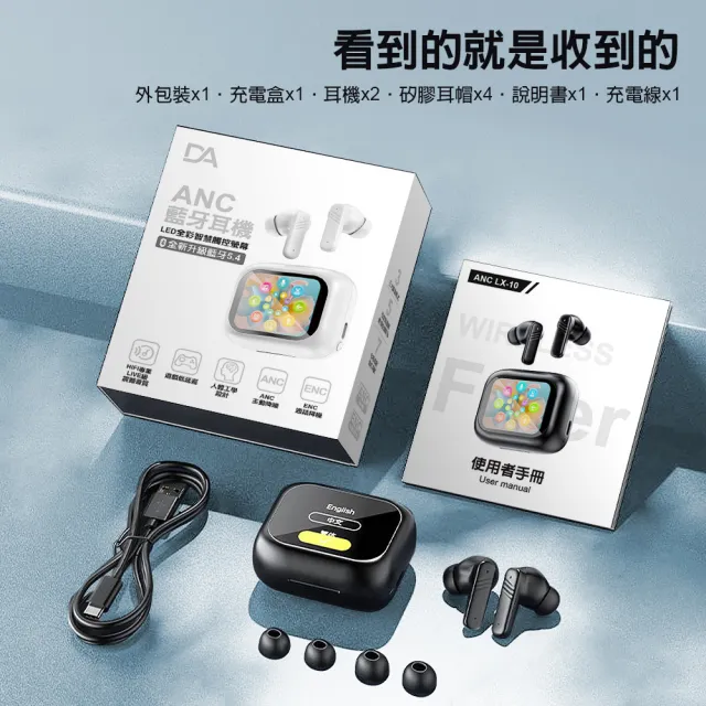 2入組 螢幕觸控藍牙耳機 降噪耳機(體積更小/長續航力/高音質/低干擾/舒適/待機長)